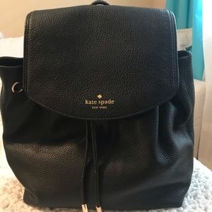 Kate Spade black drawstring backpack purse.